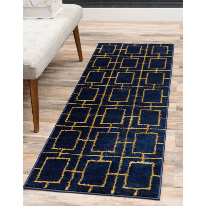 MarilynMonroe Glam Geometric Navy Blue/Gold Area Rug & Reviews Wayfair.ca